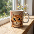 Personalized Purrfect Match cat mug with custom photo of your cat, featuring a clear image on a ceramic mug.