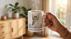 Personalized Purrfect Match mug featuring a custom cat portrait print on ceramic mug with cat photo design.