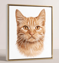 Personalized cat portrait canvas by Purrfect Match featuring a custom feline wall art design with a Gemini theme.