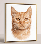 Personalized cat portrait canvas by Purrfect Match featuring a custom feline wall art design with a Gemini theme.