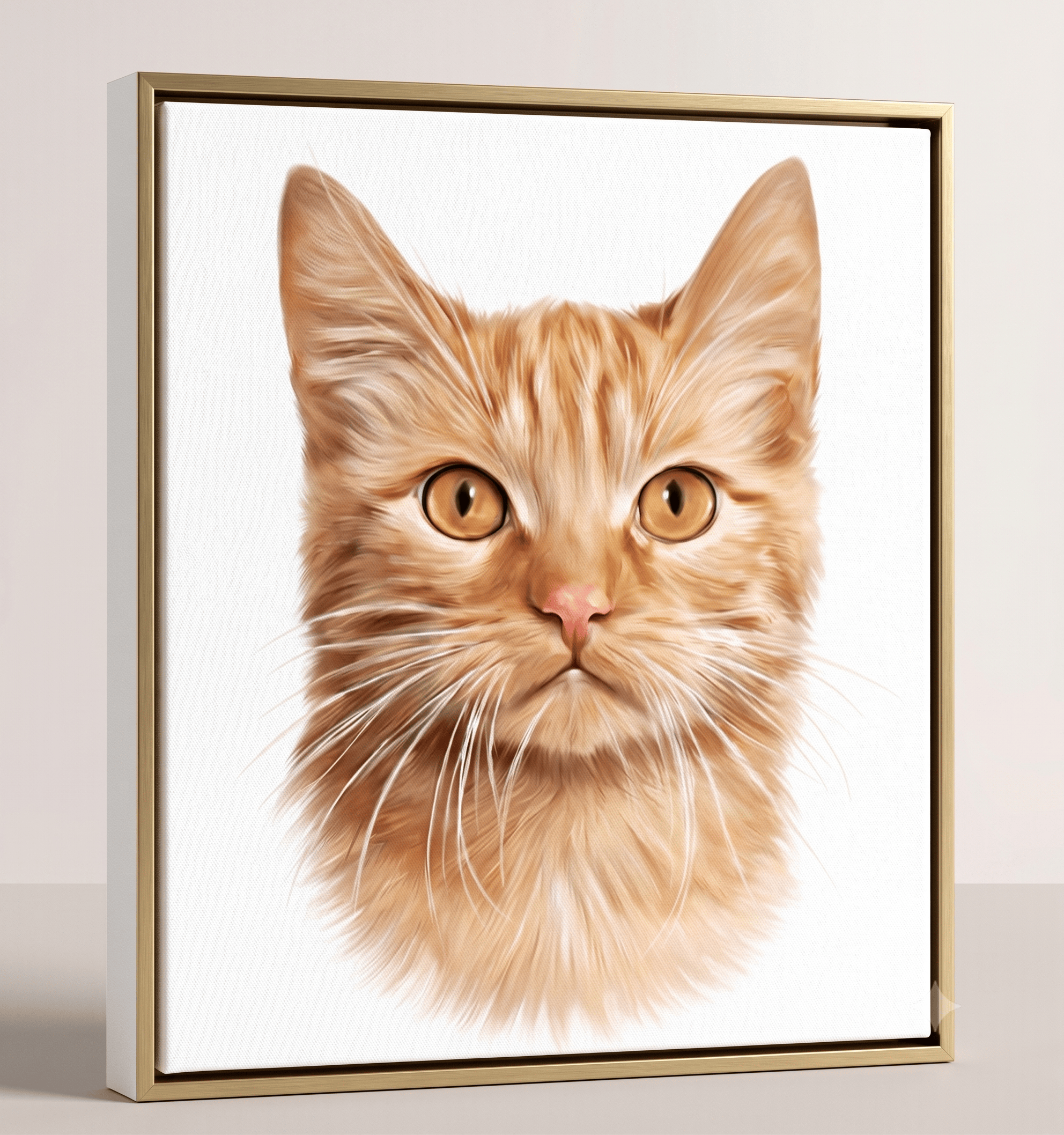 Personalized cat portrait canvas by Purrfect Match featuring a custom feline wall art design with a Gemini theme.